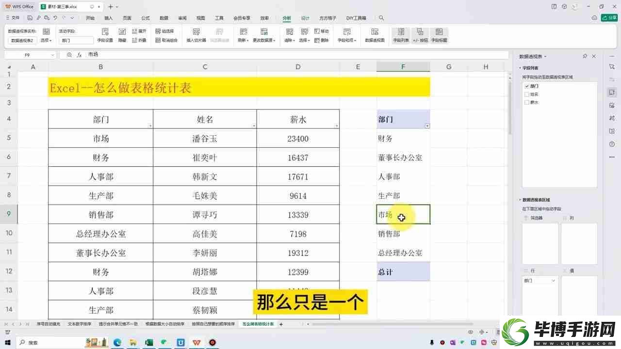 Excel数据透视表
